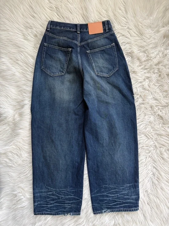 Acne Studios 2023M FN Dark Blue Washed Baggy-Fit and Wide-leg Jeans Size 44 - Picture 10 of 16